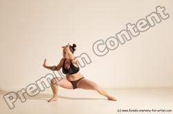 Underwear Martial art Woman White Moving poses Average long colored Dynamic poses Academic